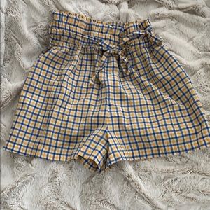 Urban Outfitters High Waisted Check Shorts